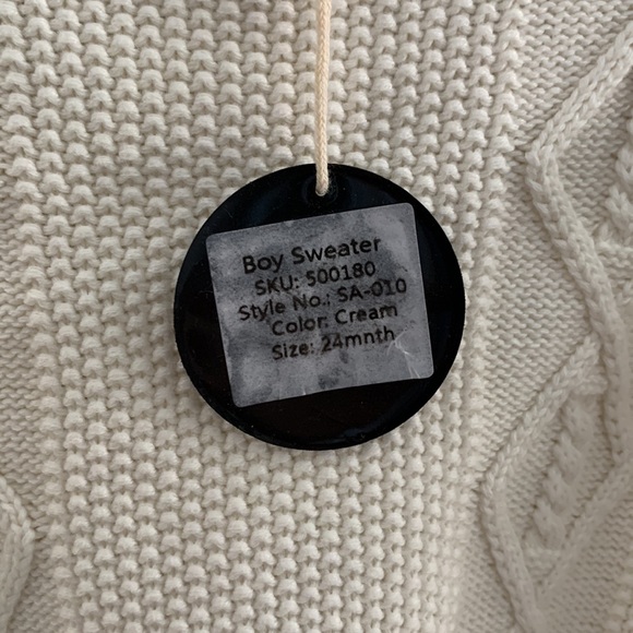 Gorgeous cream cable knit boys sweater 24 months, new with tags - Picture 2 of 3